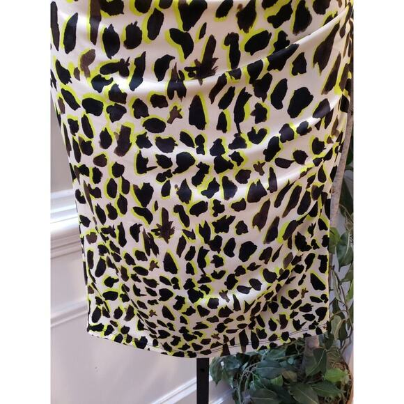 Thalia Sodi Womens Multi Stretch Leopard Print Keyhole Neck Knee Length Dress M - Picture 4 of 14